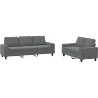 vidaXL Ensemble de canapés 2 pièces gris foncé Tissu