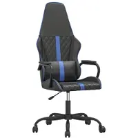 vidaXL Chaise de jeu noir et bleu similicuir