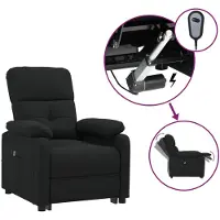 vidaXL Fauteuil relax électrique noir tissu