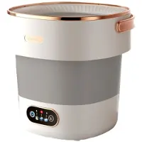 INF Mini Lave-Linge Pliable 13L - Portable pour Sous-Vêtements et Chaussettes grey+white