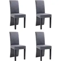 vidaXL Chaise de salle à manger 4 pcs. Gris imitation daim