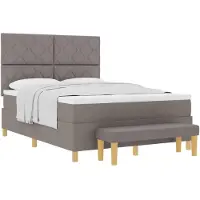 vidaXL Lit boxspring avec matelas Taupe 140 x 190 cm Tissu