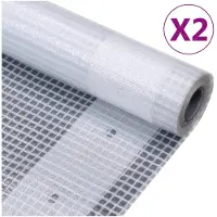 vidaXL Bâche de couverture grillagée 2 pcs 260 g/m² 4x15 m blanc