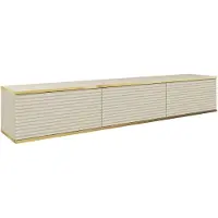 3Xeliving Meuble TV suspendu, design moderne, couleur : beige, largeur : 175 cm, hauteur : 30 cm