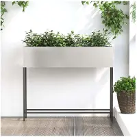 vidaXL Planteur de jardin surélevé Argent 100 x 26 x 82 cm Acier inoxydable