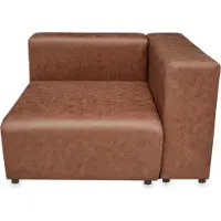 En.casa Canapé modulaire 'Suldal' élément d'angle avec accoudoir à droite 110 x 109 x 68 cm imitation daim marron clair