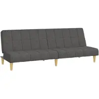 vidaXL Canapé-lit à 2 places gris foncé tissu