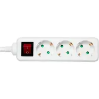 Deltaco multiprise avec mise à la terre, 1xCEE 7/7, 3xCEE 7/3, fusible enfant, 5m - blanc