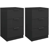 vidaXL Tables de chevet 2 pcs noir 40x36x65 cm
