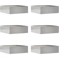 vidaXL Bordure de jardin, 6 pièces, 40 x 40 x 13 cm, acier inoxydable, argenté