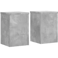vidaXL Supports pour plantes 2 pcs gris béton bois d'ingénierie