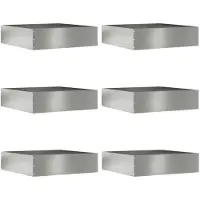 vidaXL Bordure de jardin, 6 pièces, 50 x 50 x 13 cm, acier galvanisé, argenté
