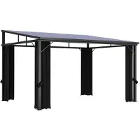 vidaXL Pavillon avec rideaux 405x294x244 cm Anthracite