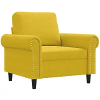 vidaXL Fauteuil jaune 60 cm velours