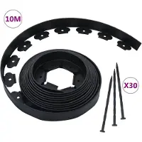vidaXL Bordure de pelouse flexible avec 30 clous 10 m 5 cm
