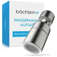 Bächlein Bec déverseur en acier inoxydable brossé - droit avec deux types de jet - aérateur pivotant pour robinetterie de cuisine
