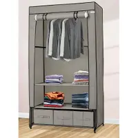 Lendo Online Armoire Pliable 3 Tiroirs 90x47x163 Acier Gris