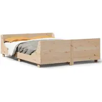 vidaXL Lit en pin massif sans matelas 140x200 cm
