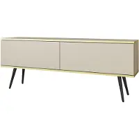 3Xeliving Armoire TV Blanc 135 avec portes Push-to-Open, 135 cm x 53 cm x 32 cm