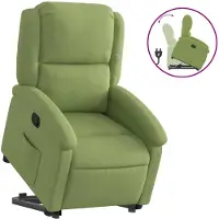 vidaXL Fauteuil relax releveur vert clair velours
