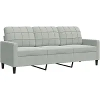 vidaXL Canapé à 3 places Gris clair 180 cm Velours