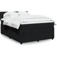 vidaXL Lit boxspring avec matelas noir 160x200 cm velours