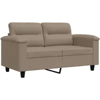 vidaXL Canapé à 2 places Taupe 120 cm Tissu microfibre
