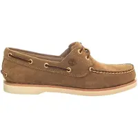 Timberland pour homme. TB0A2NUPEW11 Chaussures bateau artisanales en daim beige (45 W), Plat, Cuir, Lacets, Casuel