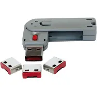 EXSYS EX-1114-r 4 x serrure USB 1 clé, Sécurité notebook, Rouge