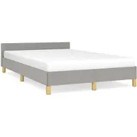 vidaXL Cadre de lit sans matelas gris clair 120x190 cm Tissu