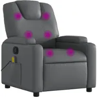vidaXL Fauteuil de massage Gris Similicuir