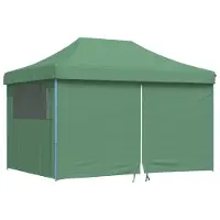 vidaXL Tente de réception pliable Pop-Up avec 4 panneaux latéraux vert