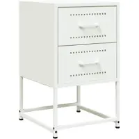 vidaXL Table de chevet blanc 36x39x60,5 cm acier