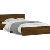 vidaXL Cadre de lit avec tête de lit brun aspect chêne 120x190 cm