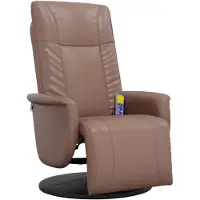vidaXL Fauteuil de massage avec repose-pieds Marron Similicuir