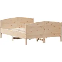 vidaXL Lit en bois massif sans matelas 140x190 cm pin