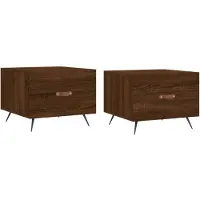 vidaXL Tables basses 2 pcs. Brun imitation chêne 50x50x40 cm bois composite