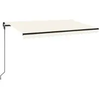 vidaXL Store banne rétractable avec LED 450x300 cm Crème