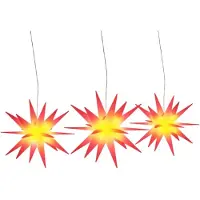 vidaXL Étoiles de Noël LED 3 pcs. Pliable Rouge