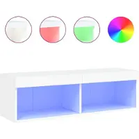vidaXL Armoire TV avec lampes LED blanc 100x30x30 cm
