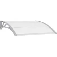 vidaXL Auvent de porte Gris et transparent 120x75 cm PC