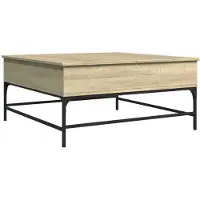 vidaXL Table basse chêne Sonoma 95x95x45 cm bois composite et métal