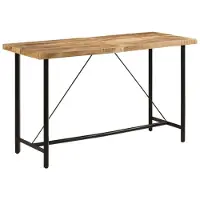 vidaXL Table de bar 180x70x107 cm bois massif mangue et fer