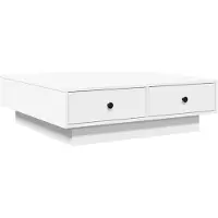 vidaXL Table basse blanche 90x90x28 cm Bois composite