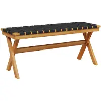 vidaXL Banc de jardin noir en bois massif d'acacia et tissu