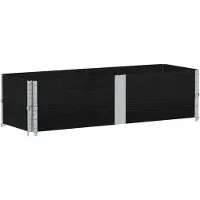 vidaXL Rehausses de palettes 2 pcs. noir 150x50 pin massif