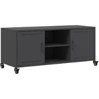 vidaXL Meuble TV noir 100,5x39x43,5 cm acier