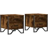 vidaXL Tables de chevet 2 pcs chêne fumé 40x41x40 cm bois ingénierie
