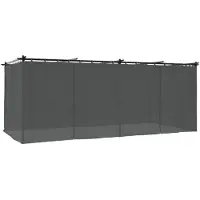 vidaXL Pavillon avec rideaux Anthracite 6x3 m Acier