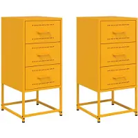 vidaXL Tables de chevet 2 pcs jaune moutarde 36x39x78 cm acier